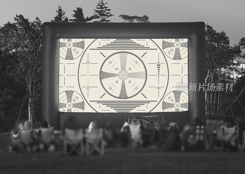 Movie Screen With Retro Test Pattern